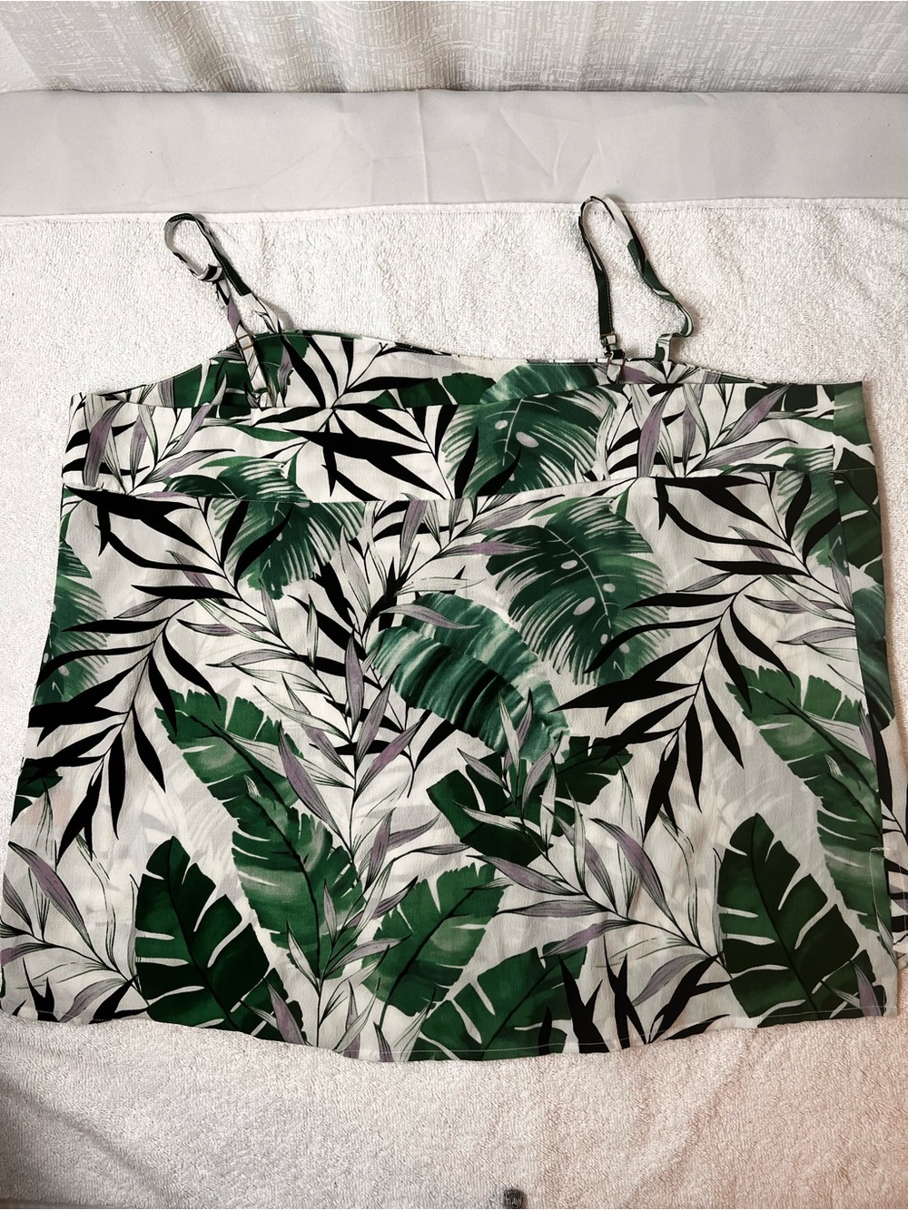 Jennifer Lopez Green Black White Tropical Print Tank Top PLUS SIZE XXL
